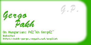 gergo pakh business card